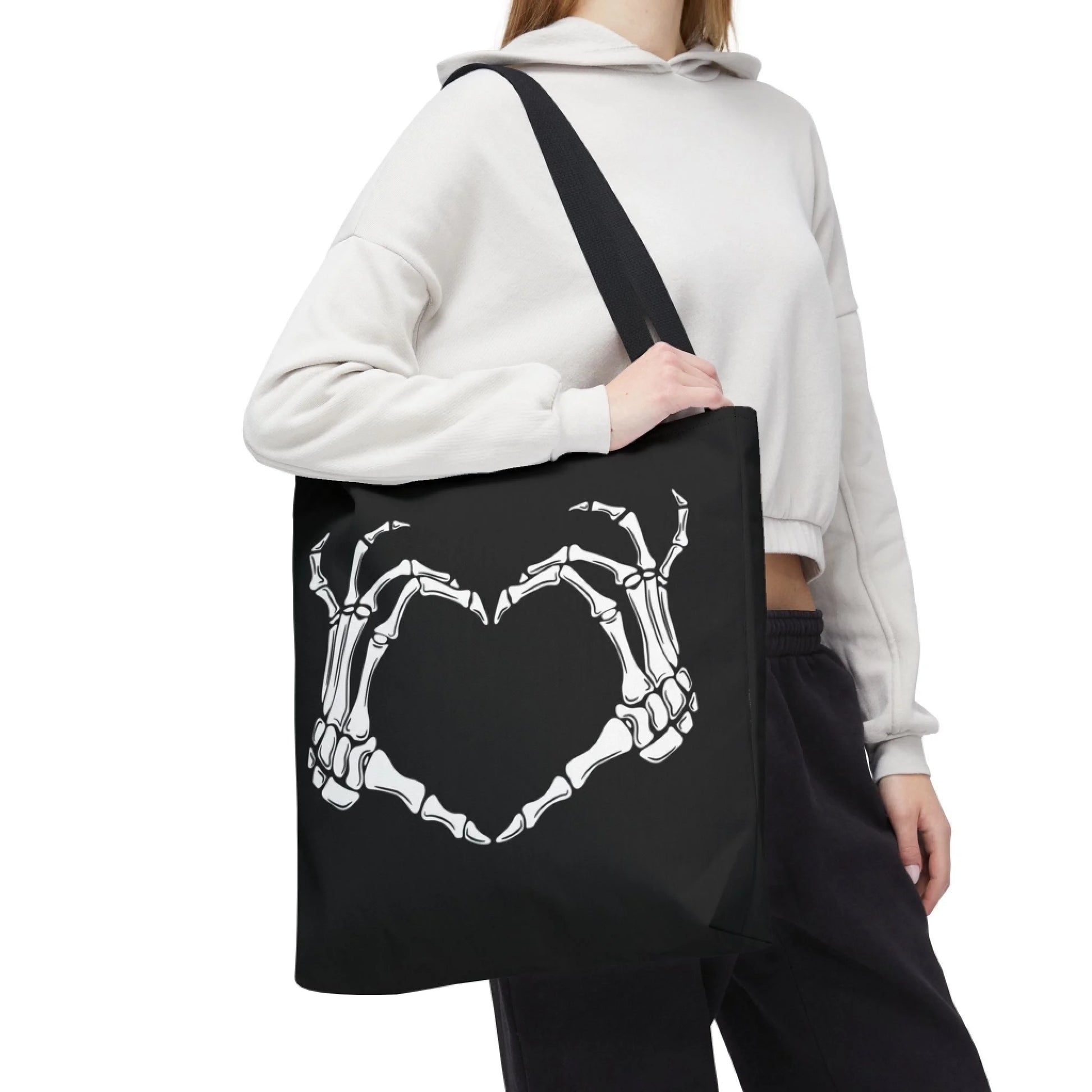 Skeleton Heart Name Tote Bag Print Test 16x16 - no text seamless image liefstyle