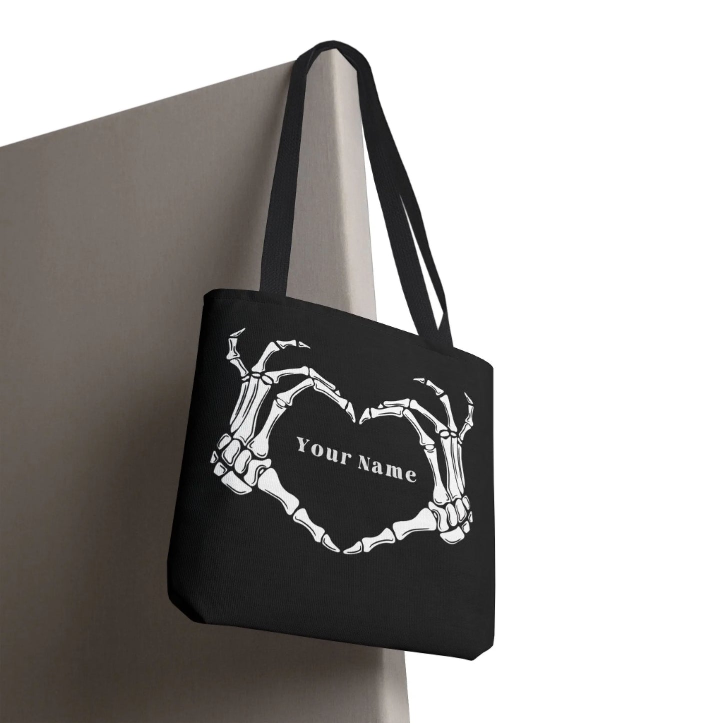 Skeleton Heart Name Tote Bag Print Test 18x18 - Your Name Hanging