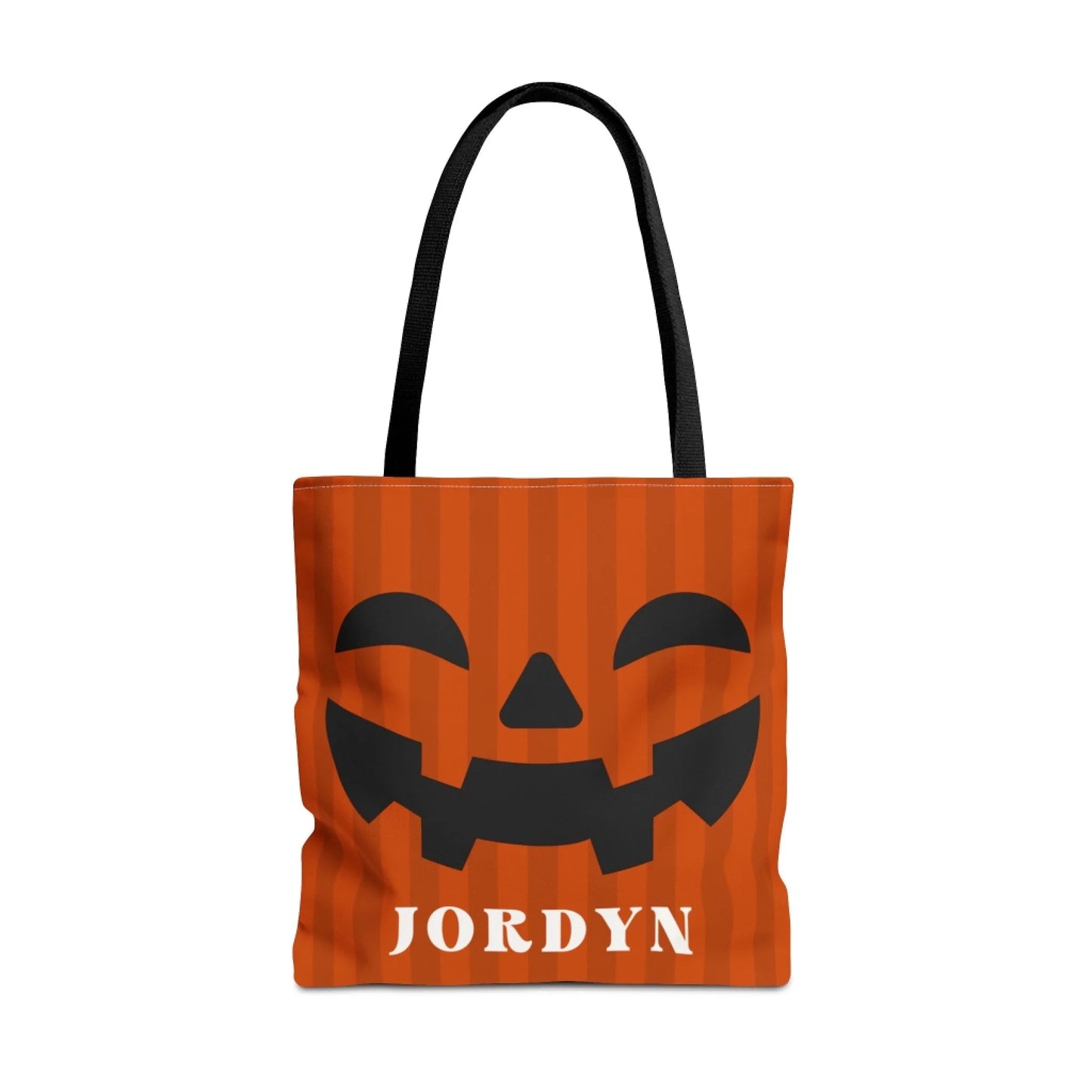 Pumpkin Faces Halloween Name Tote Bag - 18x18 Seamless