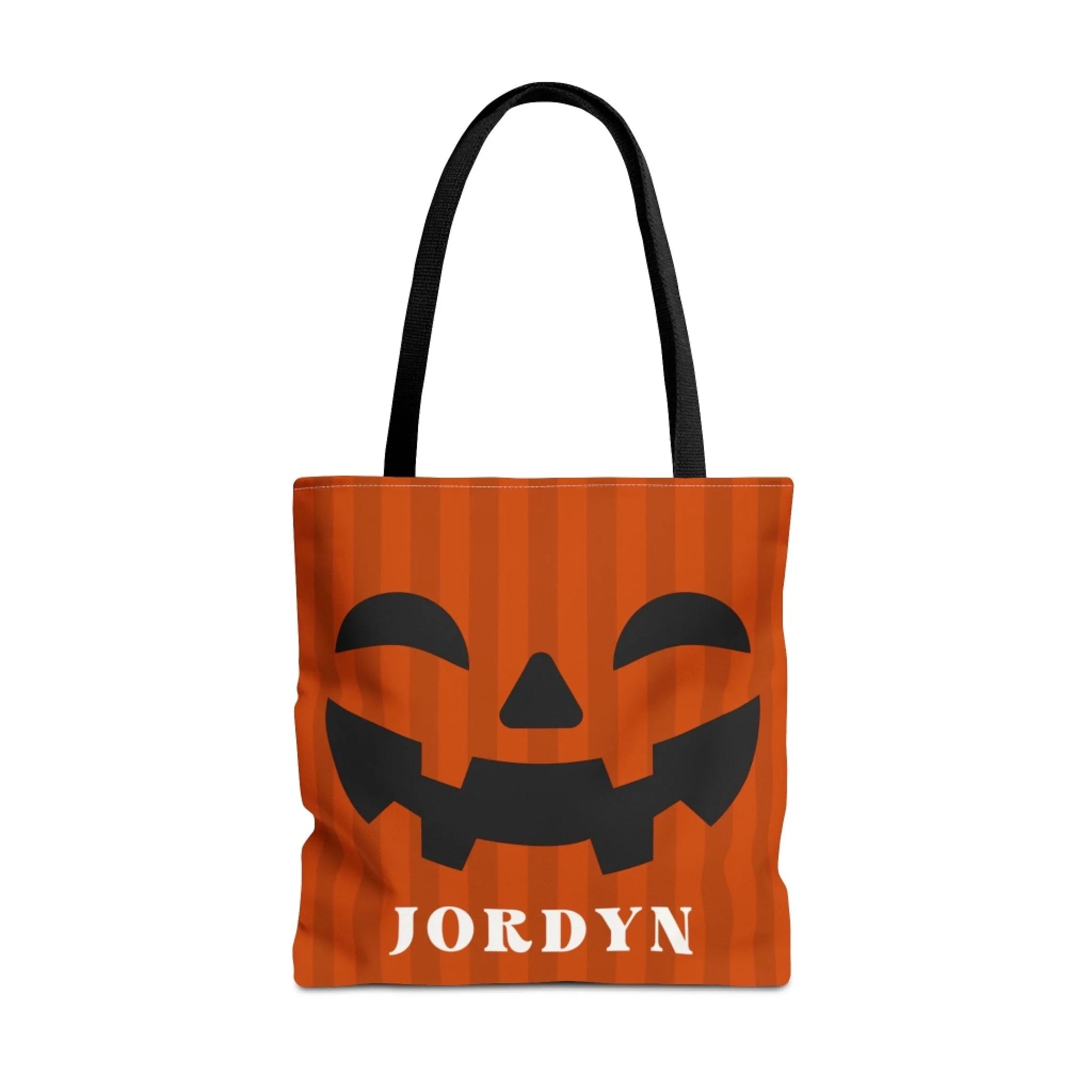 Pumpkin Faces Halloween Name Tote Bag - 18x18 Seamless