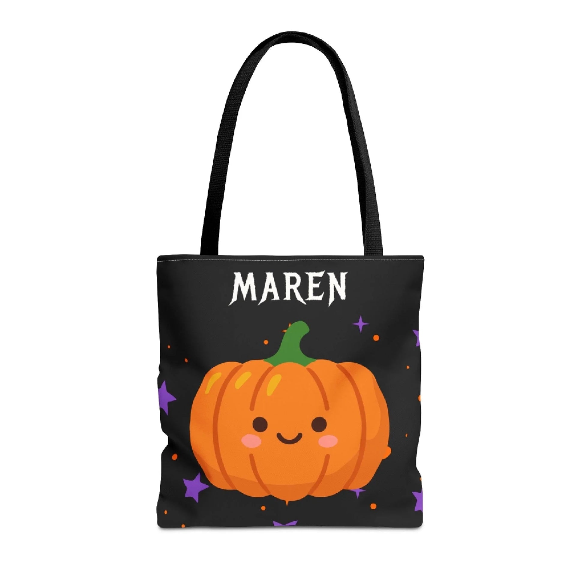 Fall Friends Halloween Name Tote Bag - Pumpkin - 16x16 Seamless