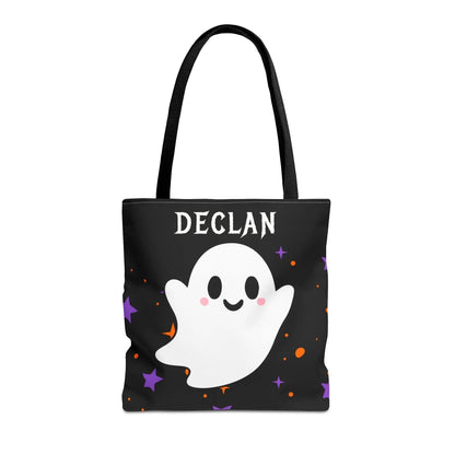 Fall Friends Halloween Name Tote Bag - Ghost - 16x16 Seamless