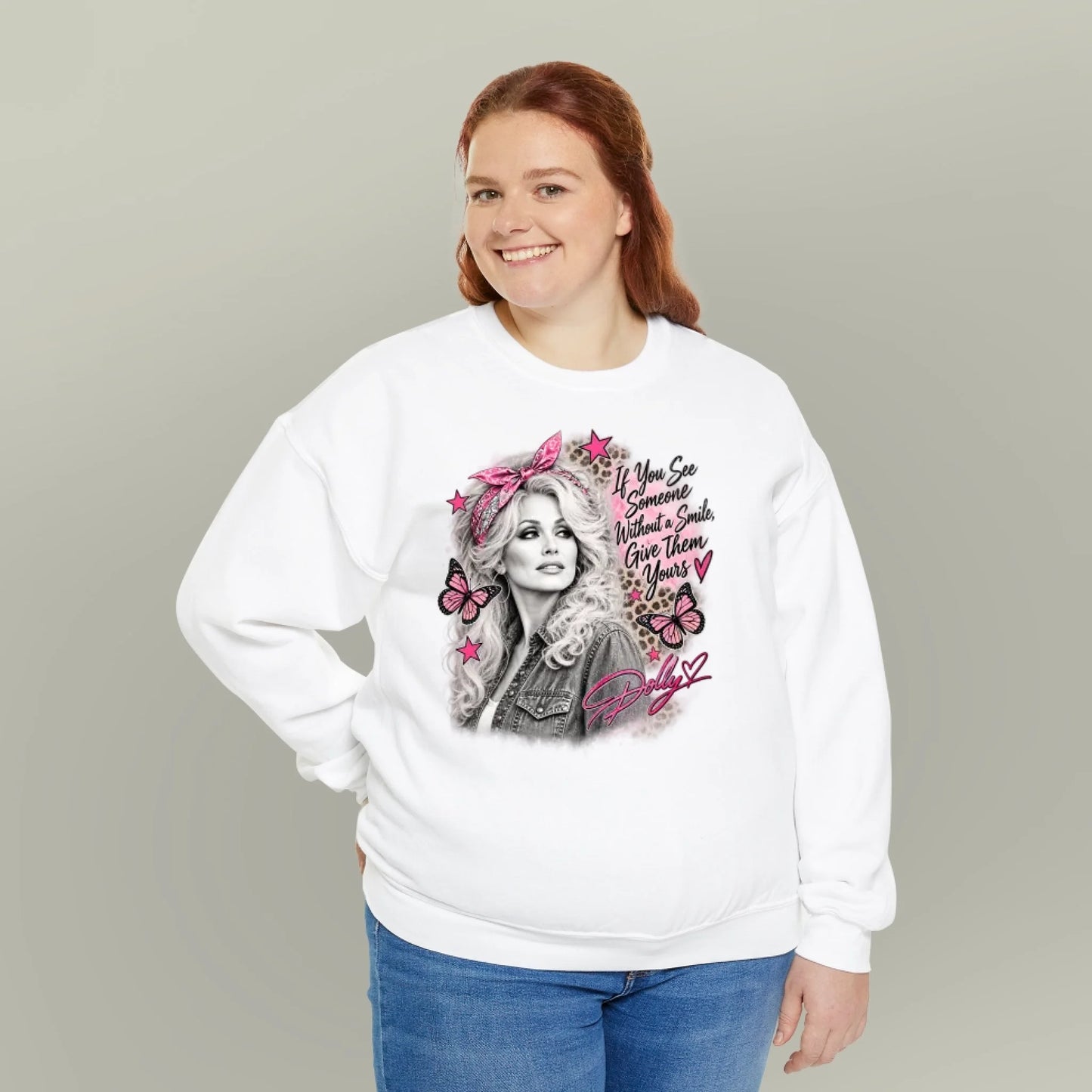 Give Them a Smile Dolly Parton Crewneck Sweatshirt