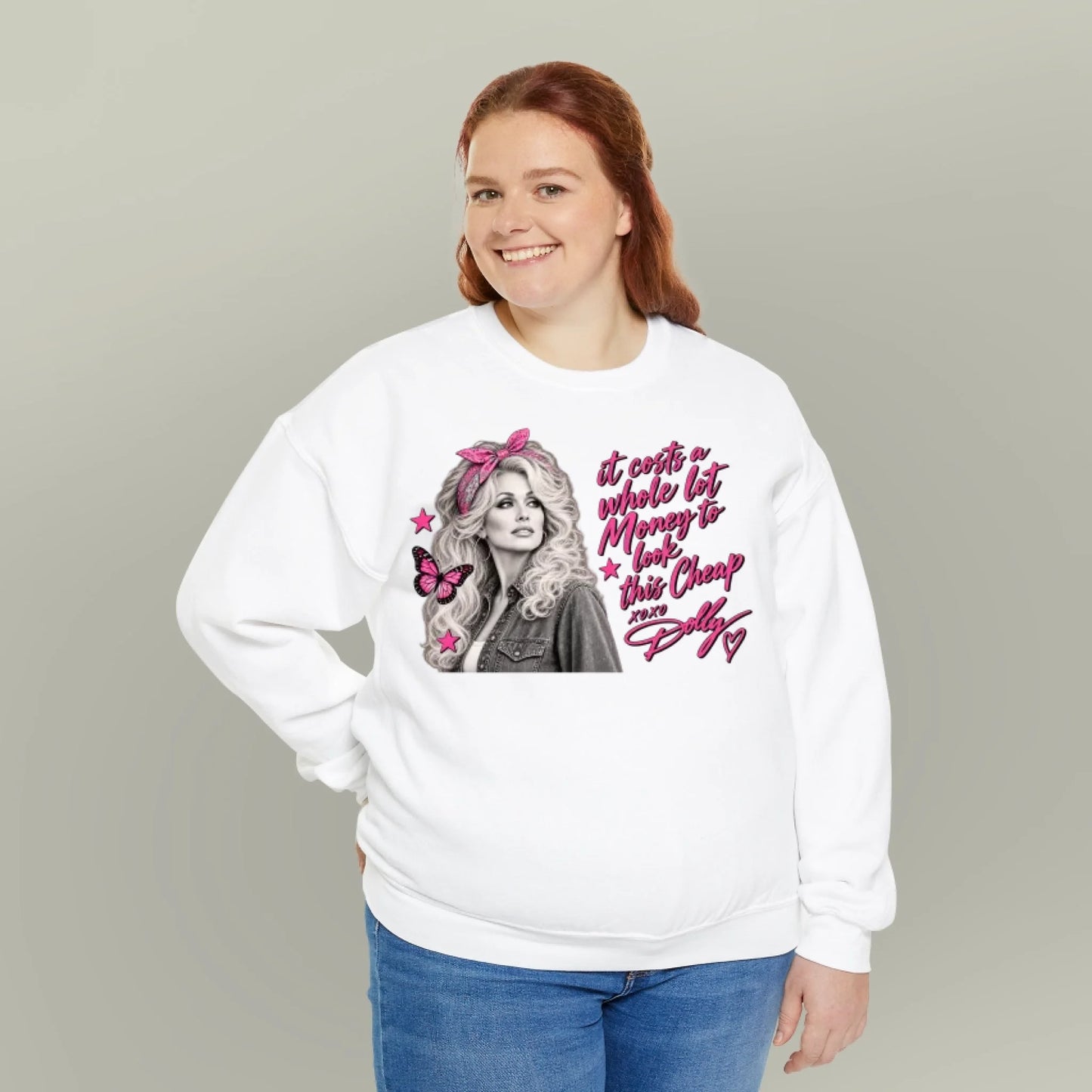 It Costs Money to Look Cheap Dolly Parton Crewneck Sweatshirt