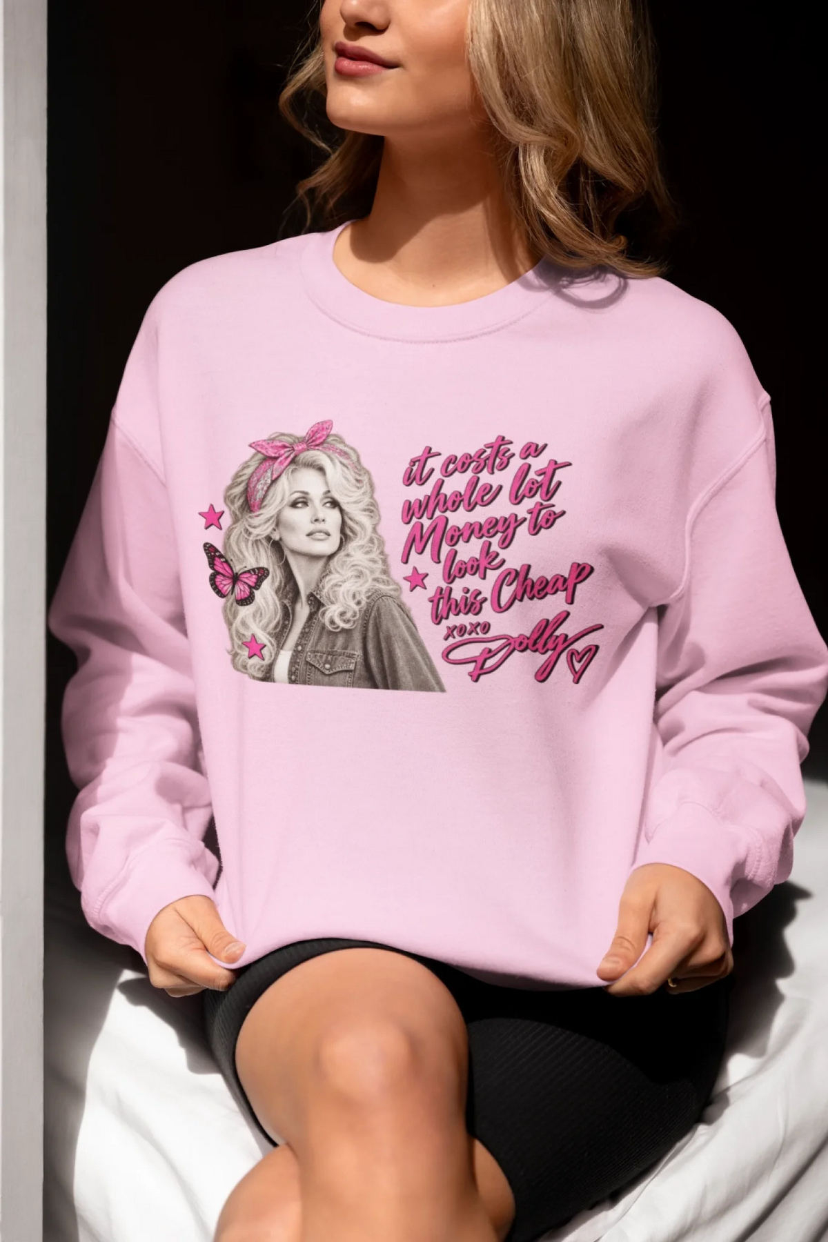 Dolly Parton Retro Life Image- Look Cheap Lifestyle Pink