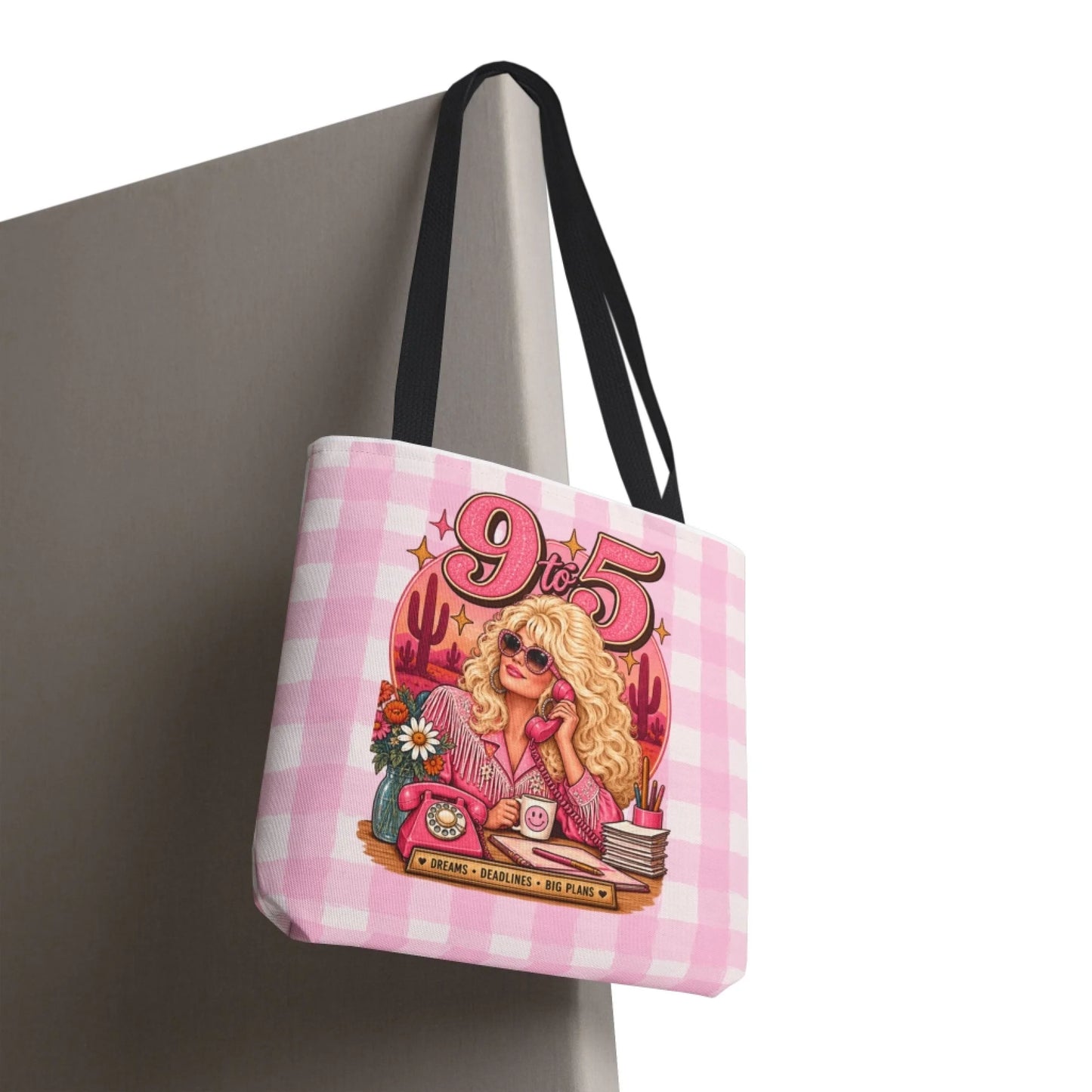 Nine to Five Tote Bag Lifestyle Hanging
