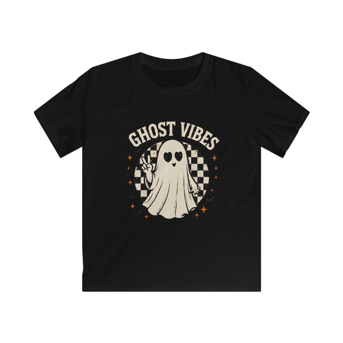 Ghost Vibes Peace Sign Ghost - Seamless Black