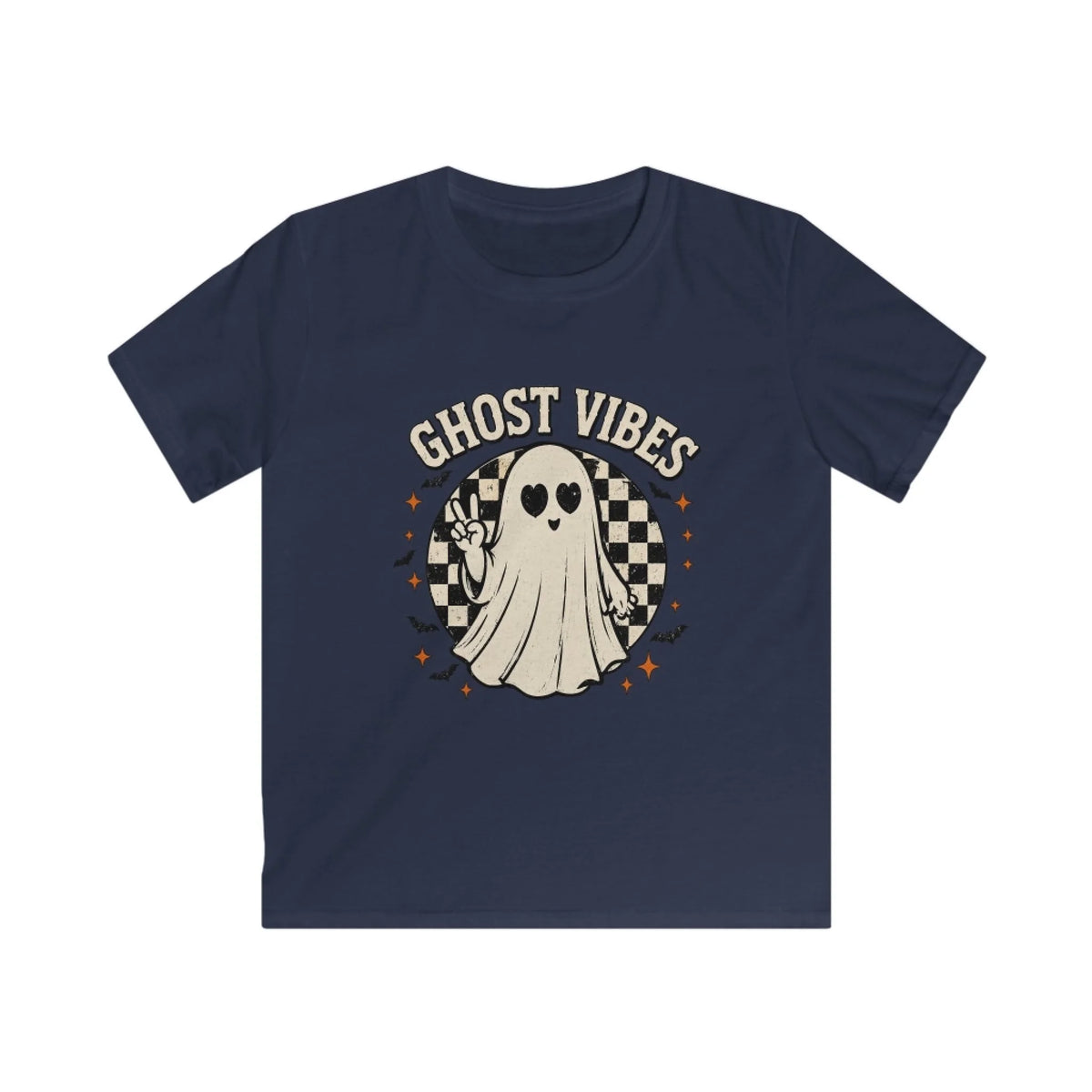 Ghost Vibes Peace Sign Ghost - Seamless Navy
