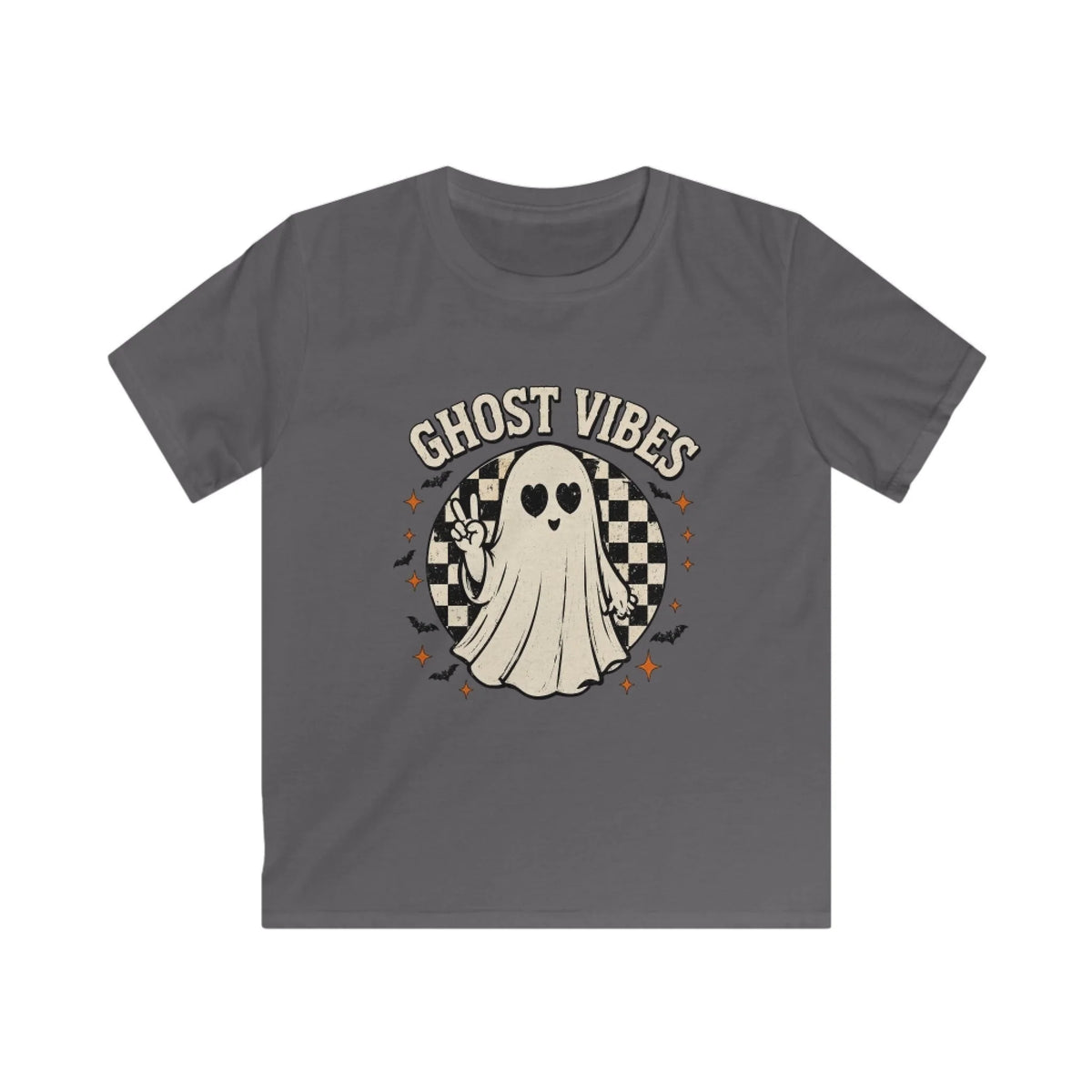 Ghost Vibes Peace Sign Ghost - Seamless Charcoal Gray