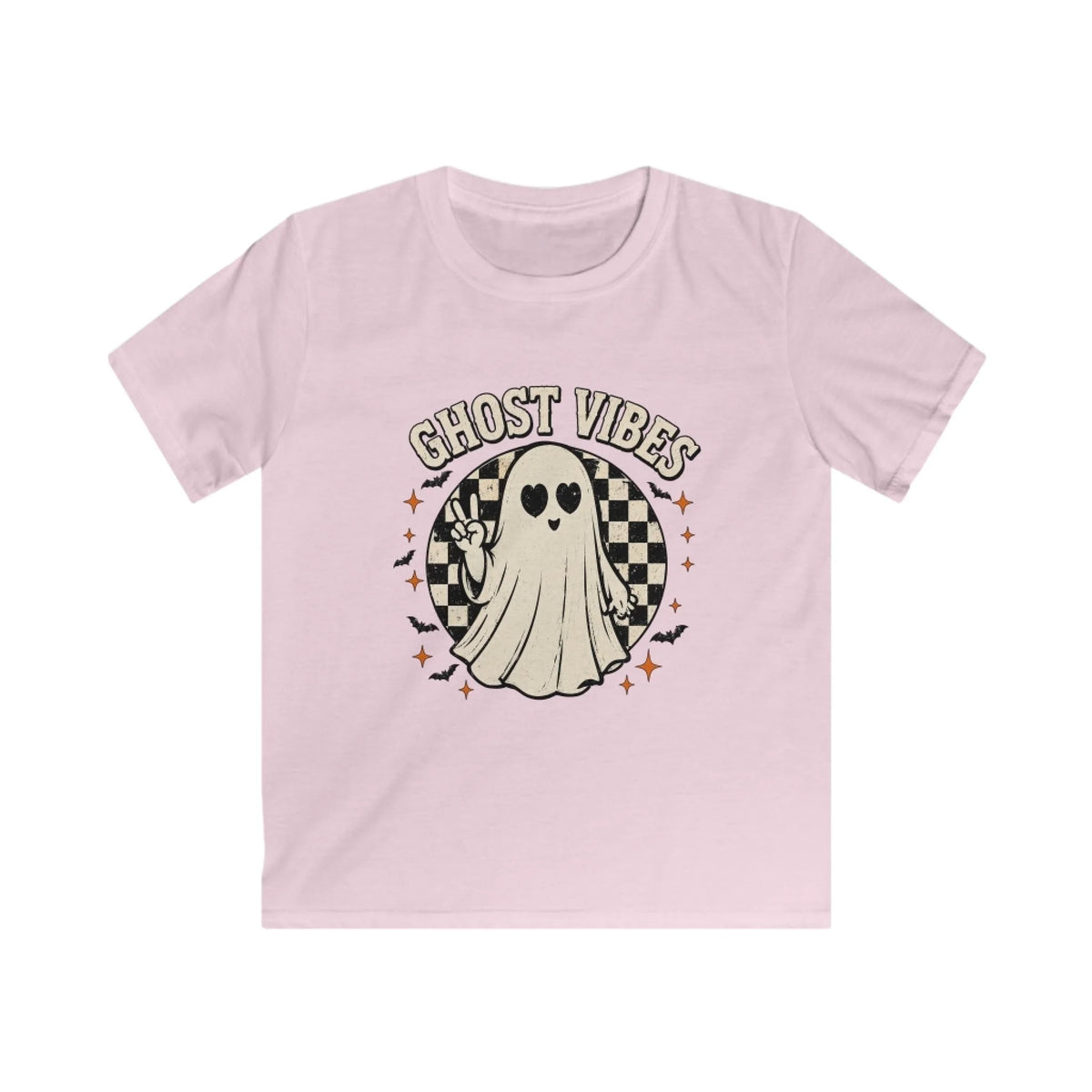 Ghost Vibes Peace Sign Ghost - Seamless Light Pink