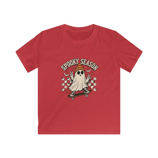 Spooky Season Ghost Skateboarder - Seamless - Red
