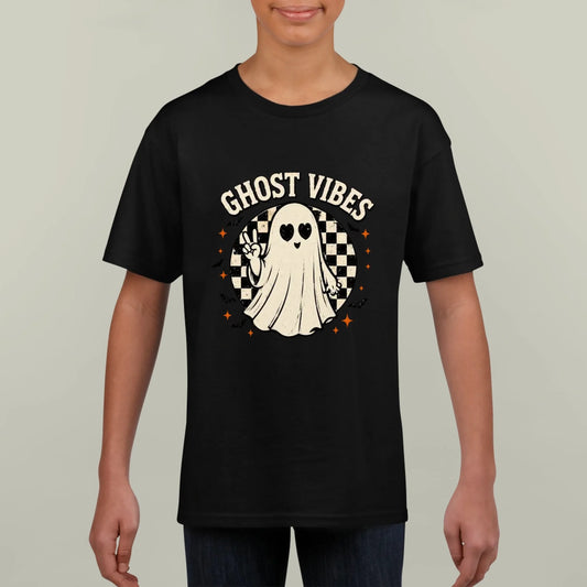 Retro Ghost Vibes Halloween Kids T-Shirt