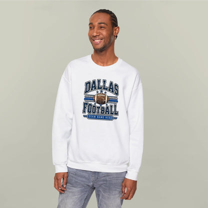 Personalized Dallas Unisex Vintage Football Game Day Crew Sweatshirt