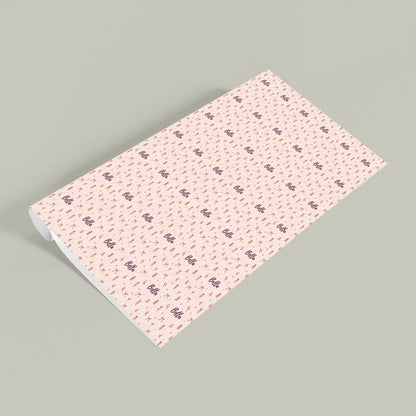 Personalized Whimsy Ornament Bow Name Wrapping Paper