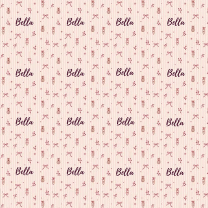 Personalized Whimsy Ornament Bow Name Wrapping Paper