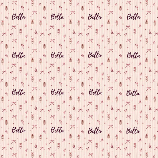 Personalized Whimsy Ornament Bow Name Wrapping Paper