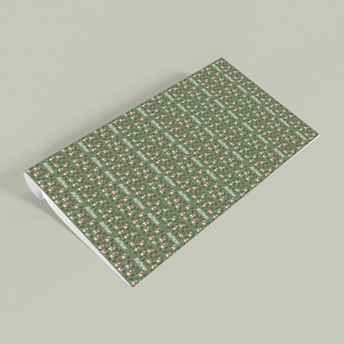 Personalized Prancing Polar Bears Name Wrapping Paper