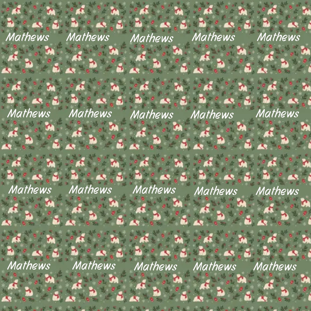 Personalized Prancing Polar Bears Name Wrapping Paper