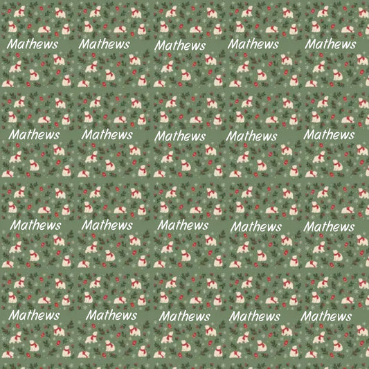 Personalized Prancing Polar Bears Name Wrapping Paper