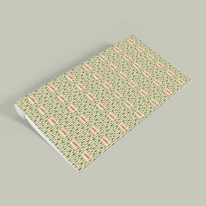 Personalized Striped Christmas Tree Name Wrapping Paper