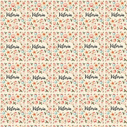 Personalized Seashell Coastal Holiday Name Wrapping Paper