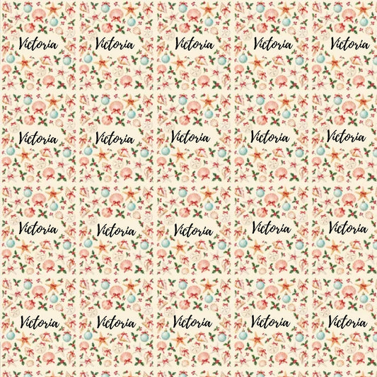 Personalized Seashell Coastal Holiday Name Wrapping Paper