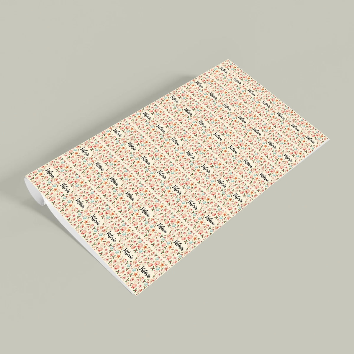 Personalized Seashell Coastal Holiday Name Wrapping Paper