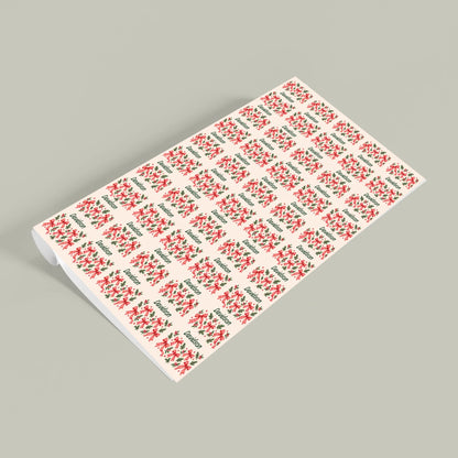 Personalized Holiday Gingham Bows Name Wrapping Paper