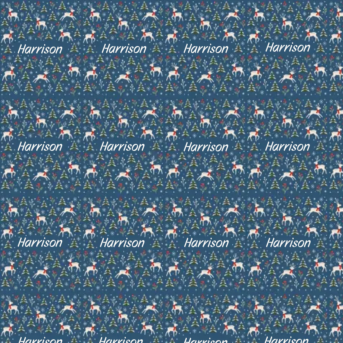 Personalized Winter Reindeer Name Wrapping Paper