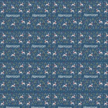 Personalized Winter Reindeer Name Wrapping Paper