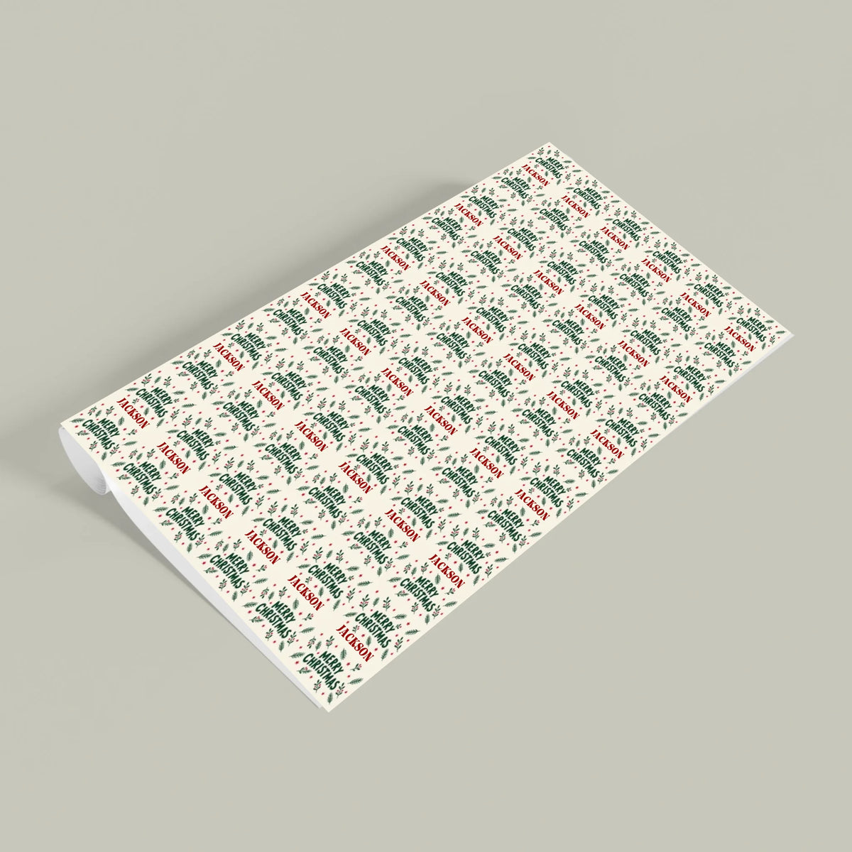 Personalized Merry Christmas Name Wrapping Paper
