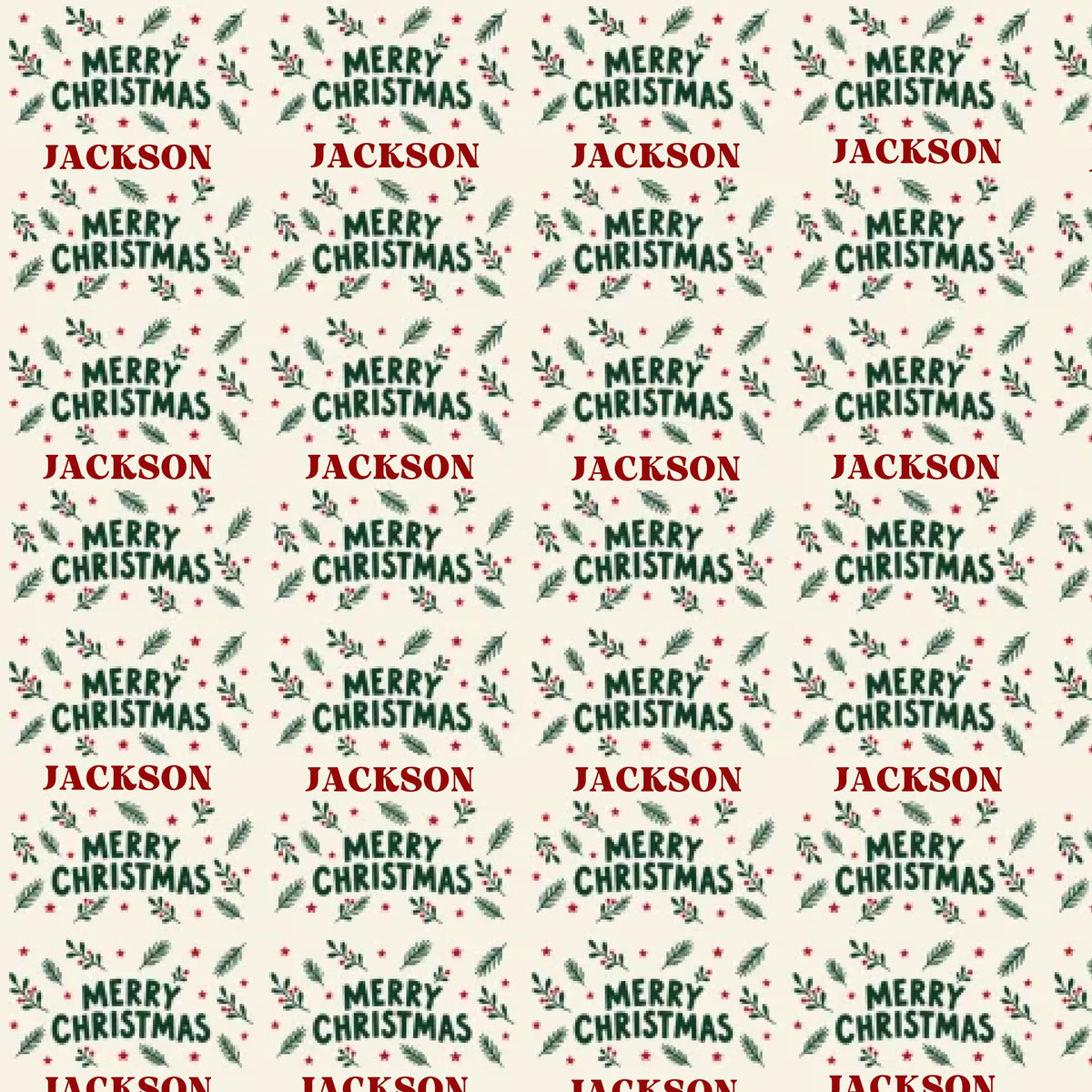 Personalized Merry Christmas Name Wrapping Paper