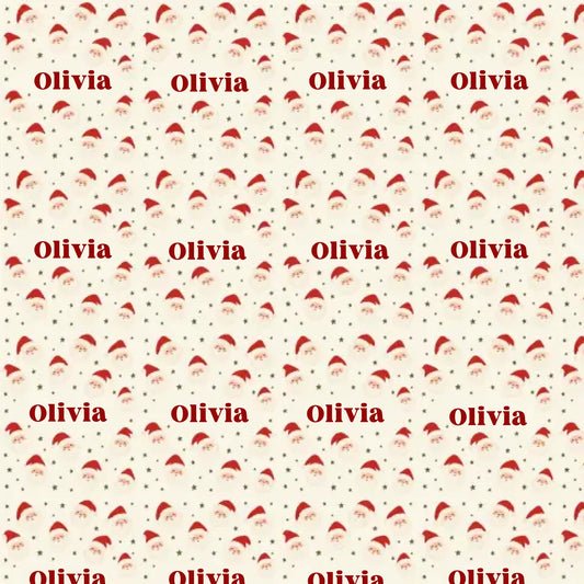 Personalized Jolly Santa Name Wrapping Paper