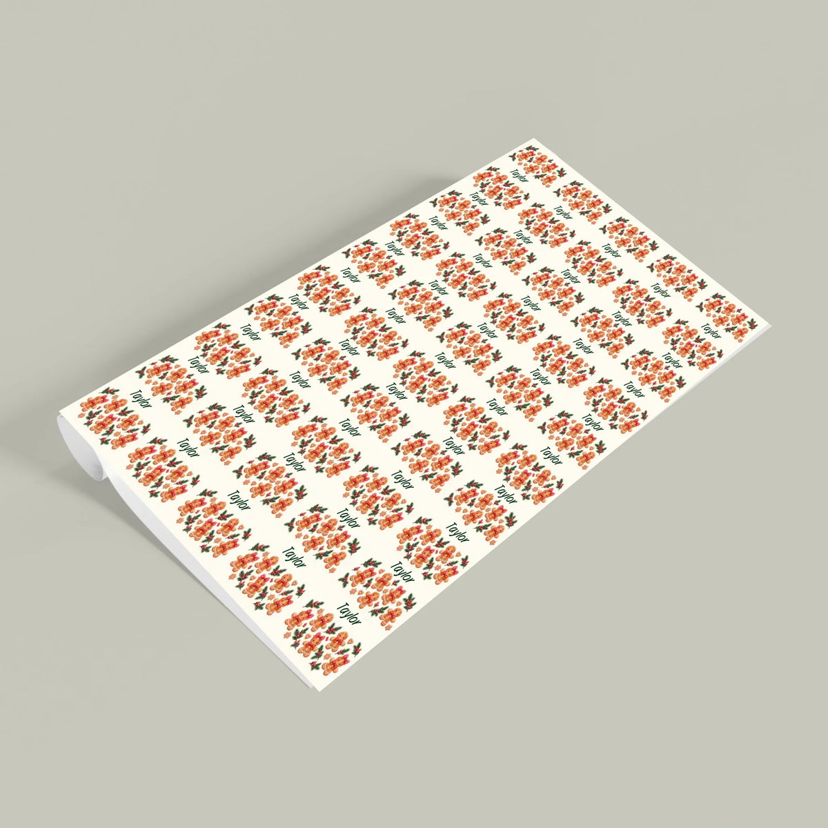 Personalized Gingerbread Friends Name Wrapping Paper