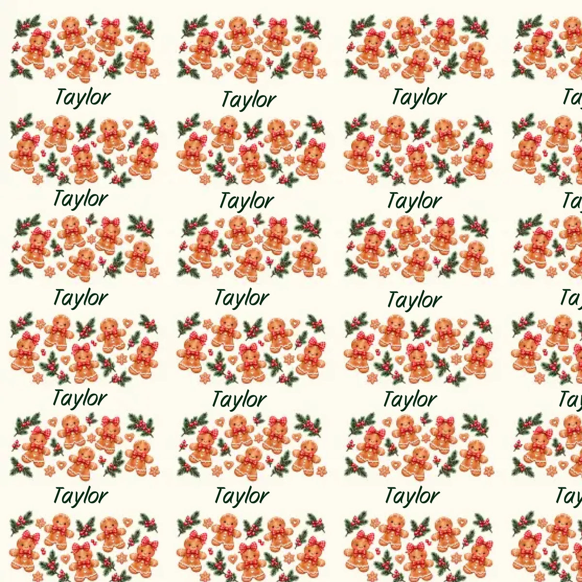 Personalized Gingerbread Friends Name Wrapping Paper