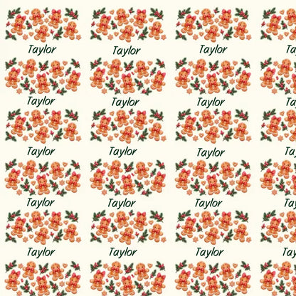 Personalized Gingerbread Friends Name Wrapping Paper