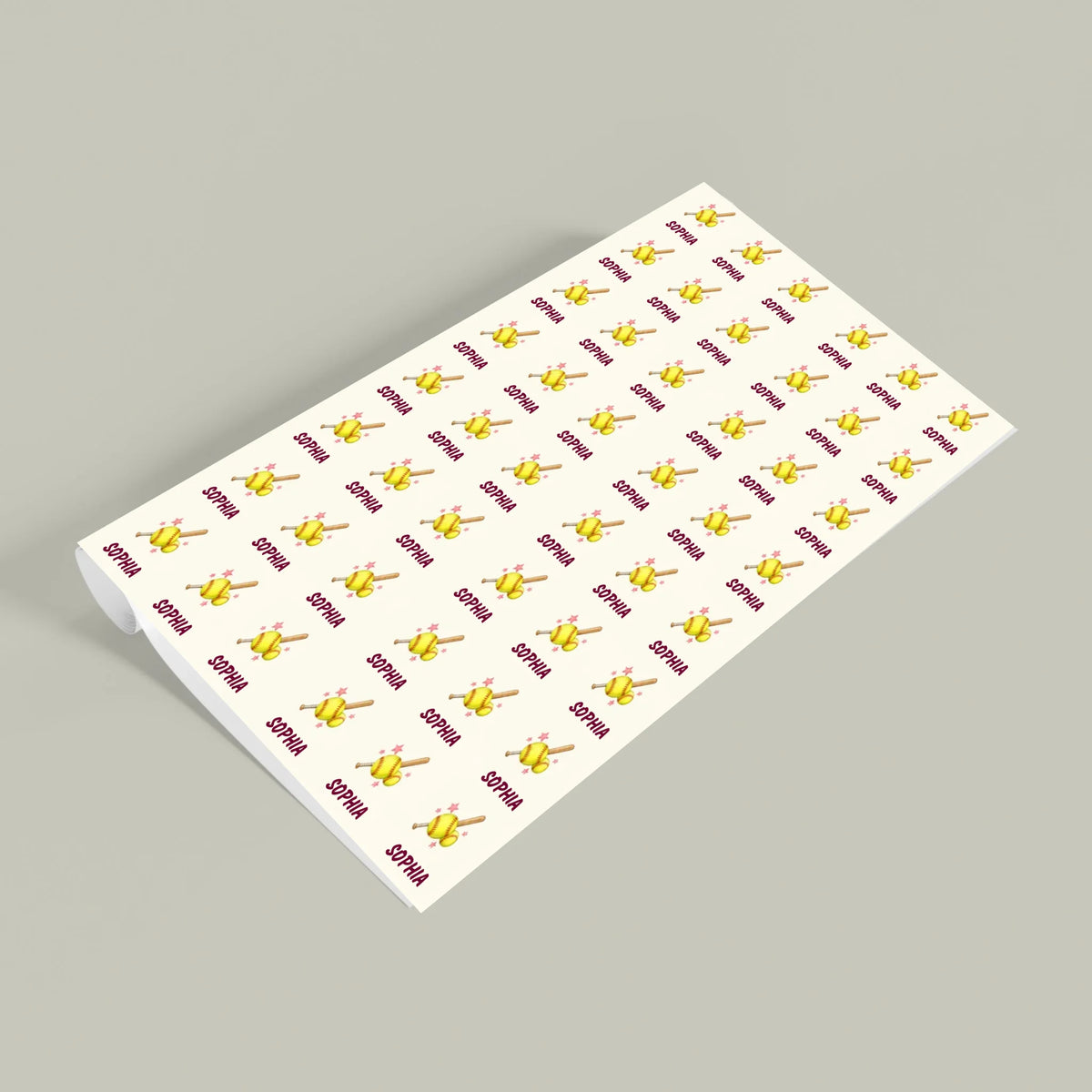 Personalized Softball Name Wrapping Paper