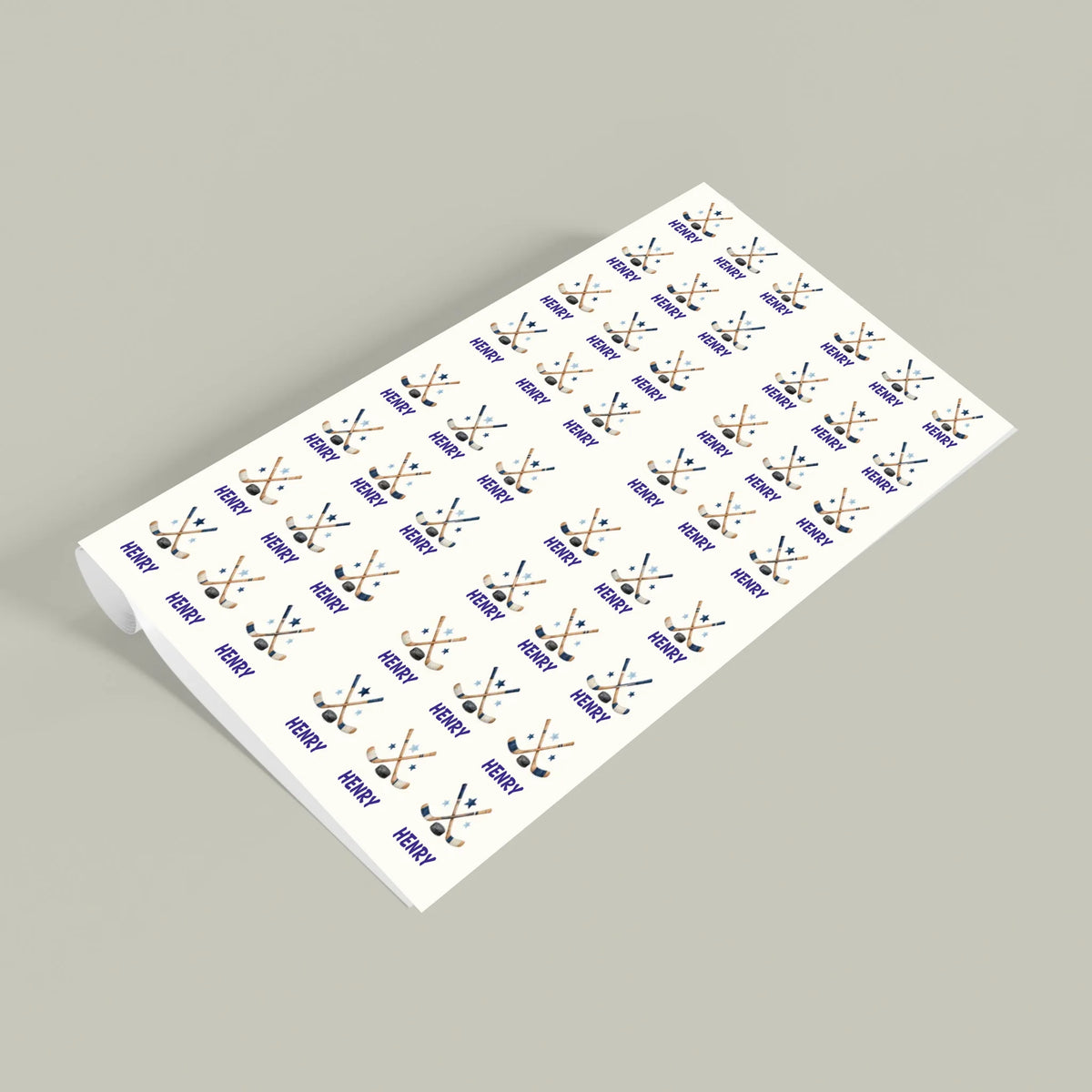 Personalized Hockey Name Wrapping Paper