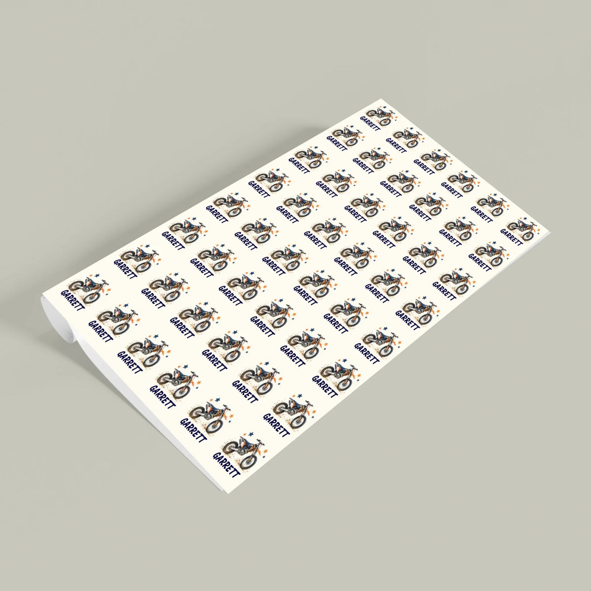 Personalized Dirt Bike Name Wrapping Paper