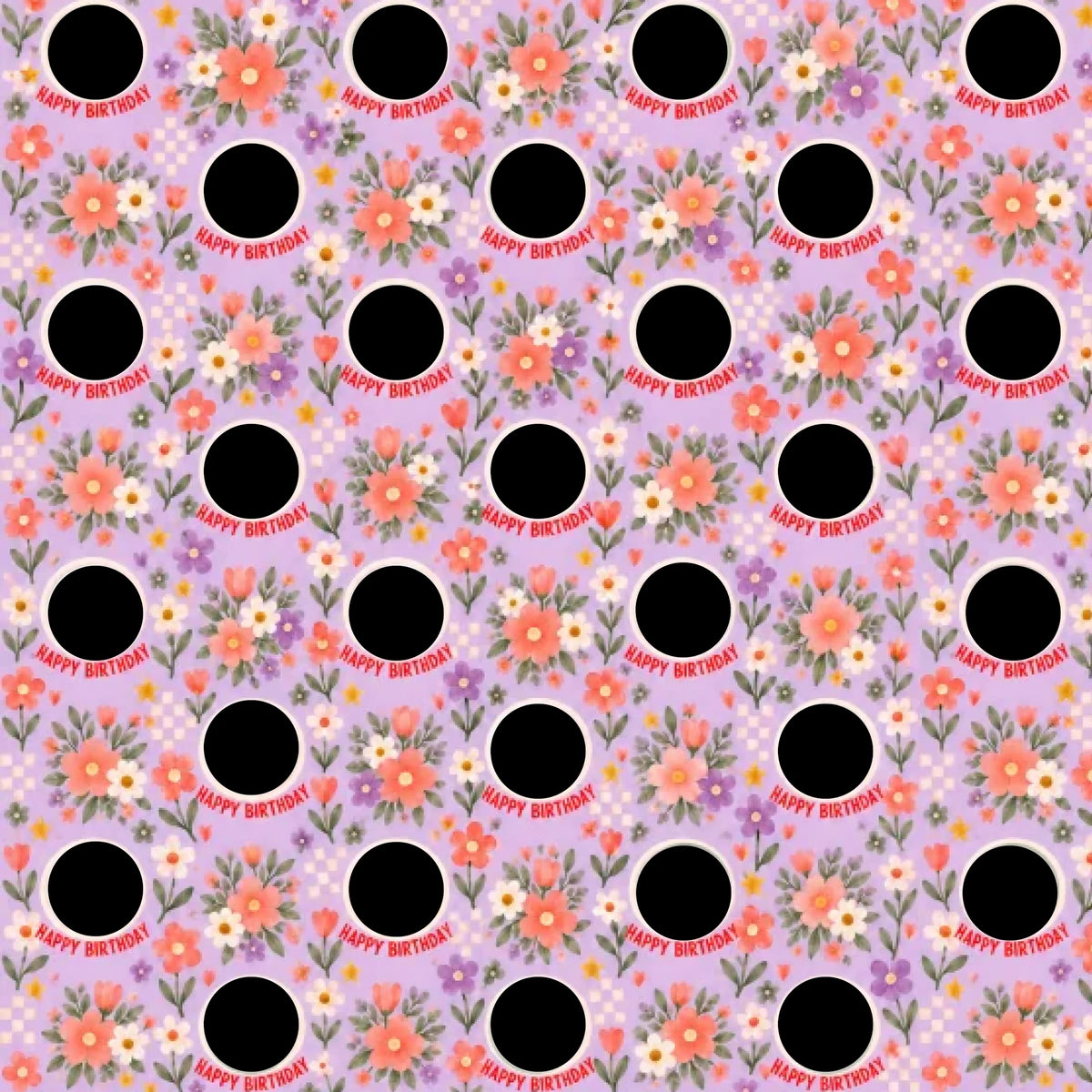 Personalized Floral Photo Birthday Wrapping Paper