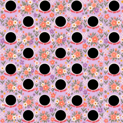 Personalized Floral Photo Birthday Wrapping Paper
