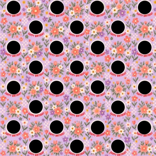 Personalized Floral Photo Birthday Wrapping Paper