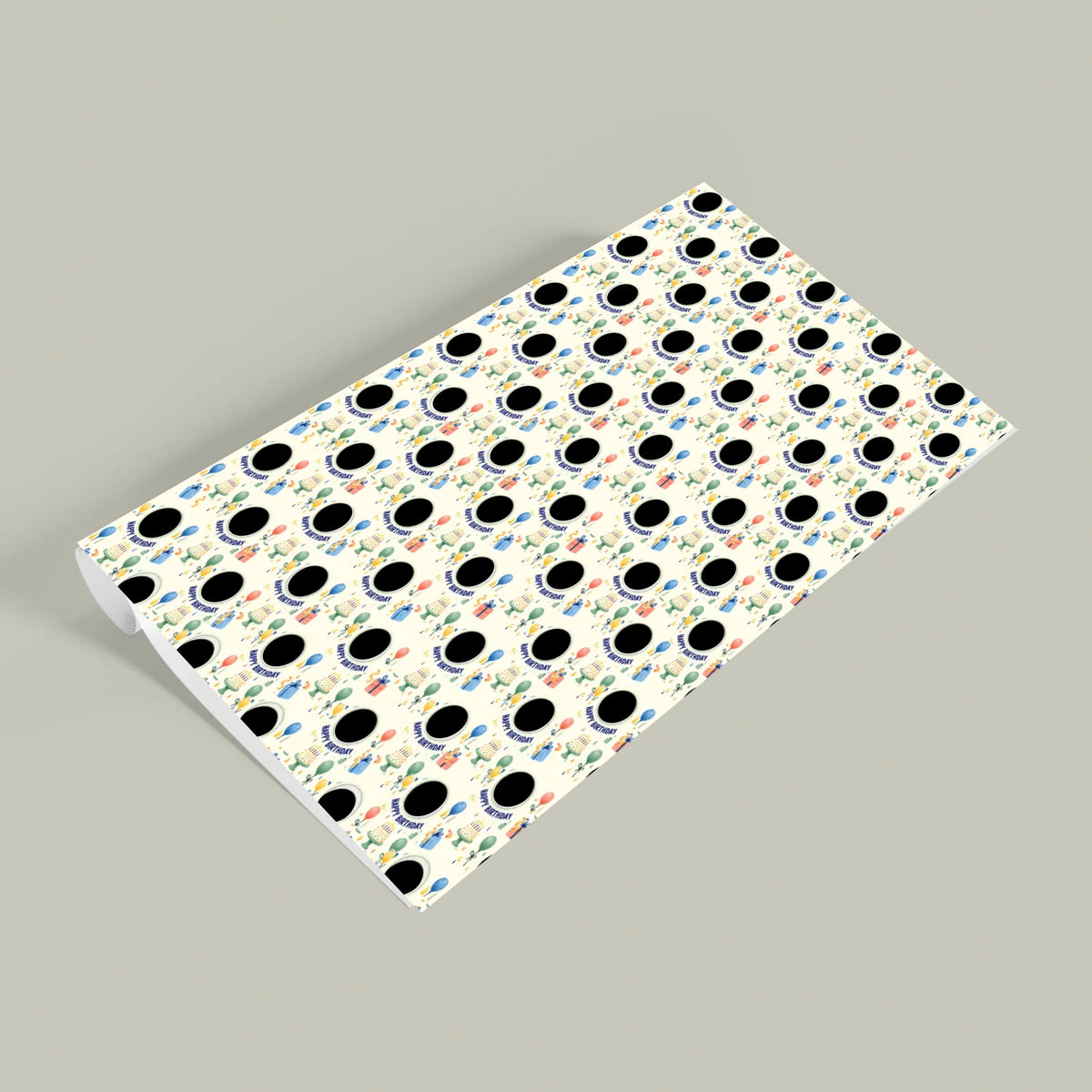 Personalized Birthday Confetti Photo Wrapping Paper