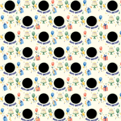 Personalized Birthday Confetti Photo Wrapping Paper