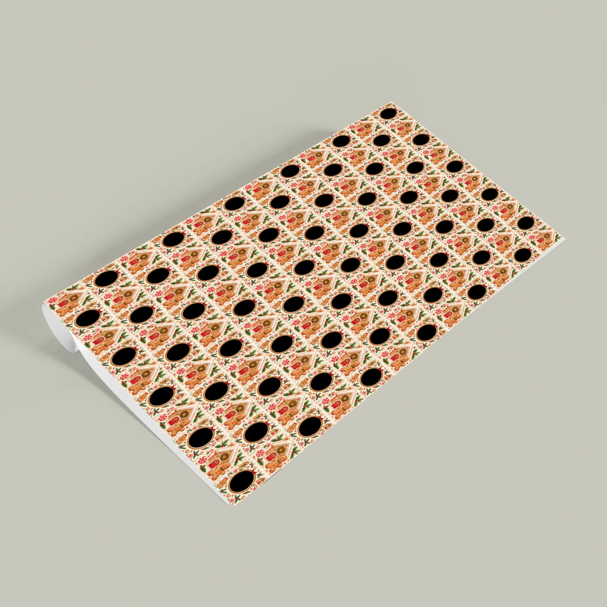 Personalized Holiday Gingerbread Photo Wrapping Paper