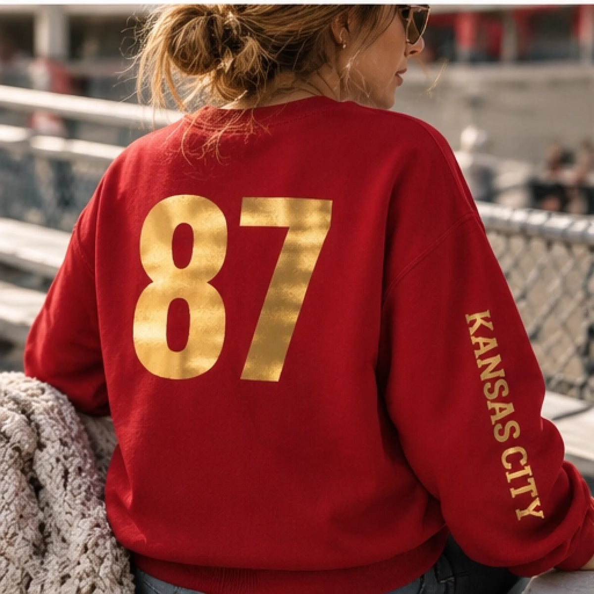Red gold Metallic Front lifestyle